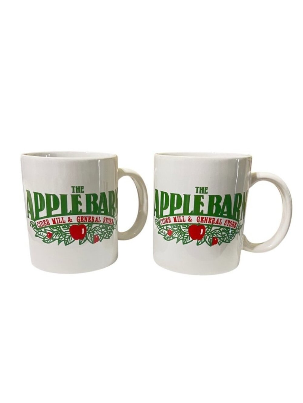 2 The Apple Barn Cider Mill & General Store Coffee Cup Mug Logo Smokey Mountains